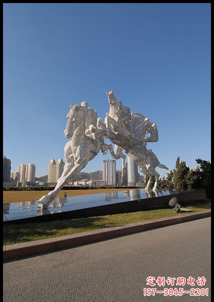 贵阳不锈钢骑马雕塑精美的艺术品