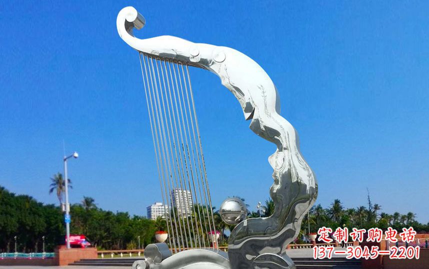 贵阳不锈钢竖琴广场雕塑