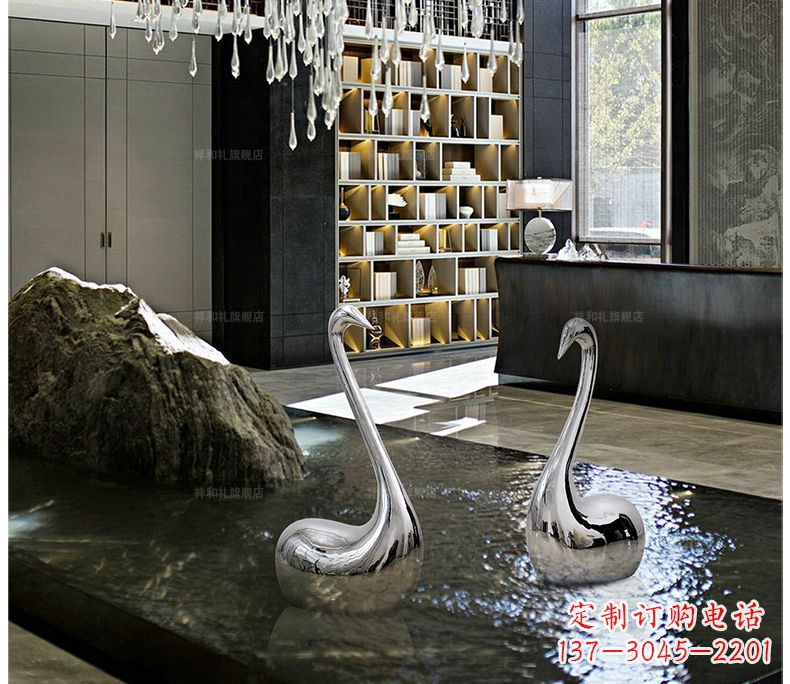 贵阳精致的不锈钢天鹅雕塑