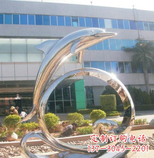 贵阳不锈钢海豚雕塑精致而灵动