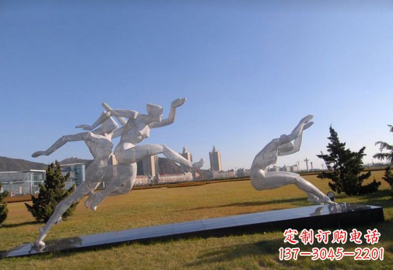 贵阳不锈钢抽象跳远的运动员雕塑