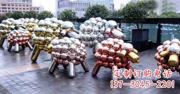 贵阳不锈钢动物雕塑——小羊肖恩动物广场