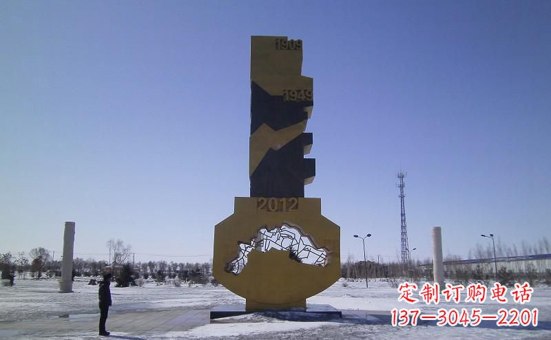 贵阳不锈钢抽象钥匙雕塑 (2)
