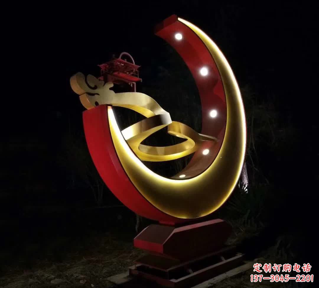 贵阳不锈钢月亮雕塑静谧中的经典之美