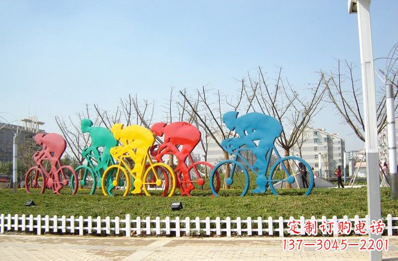 贵阳不锈钢抽象自行车雕塑