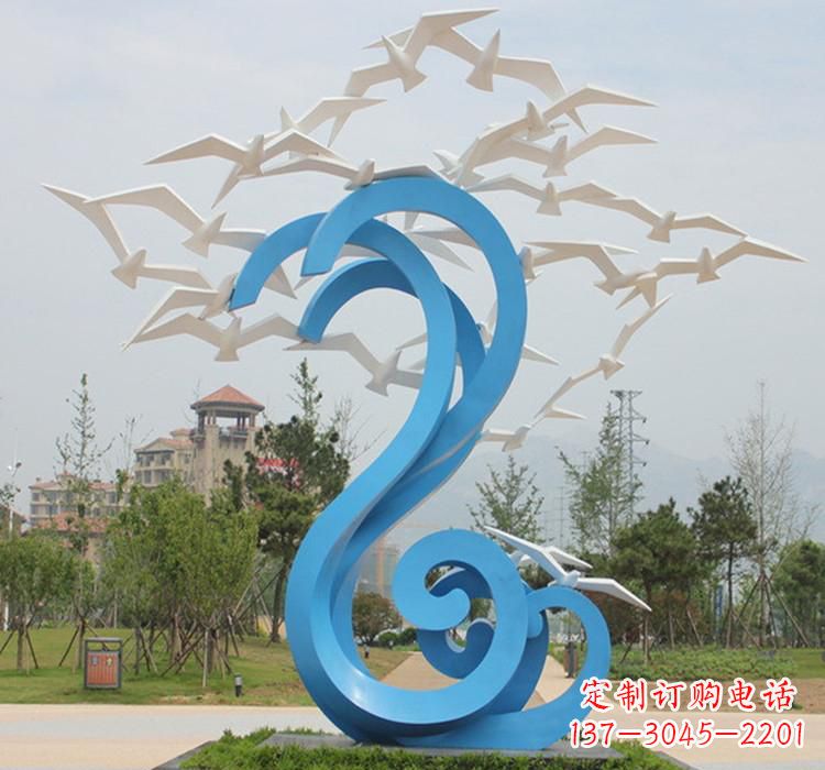 贵阳新题目精美不锈钢大雁雕塑