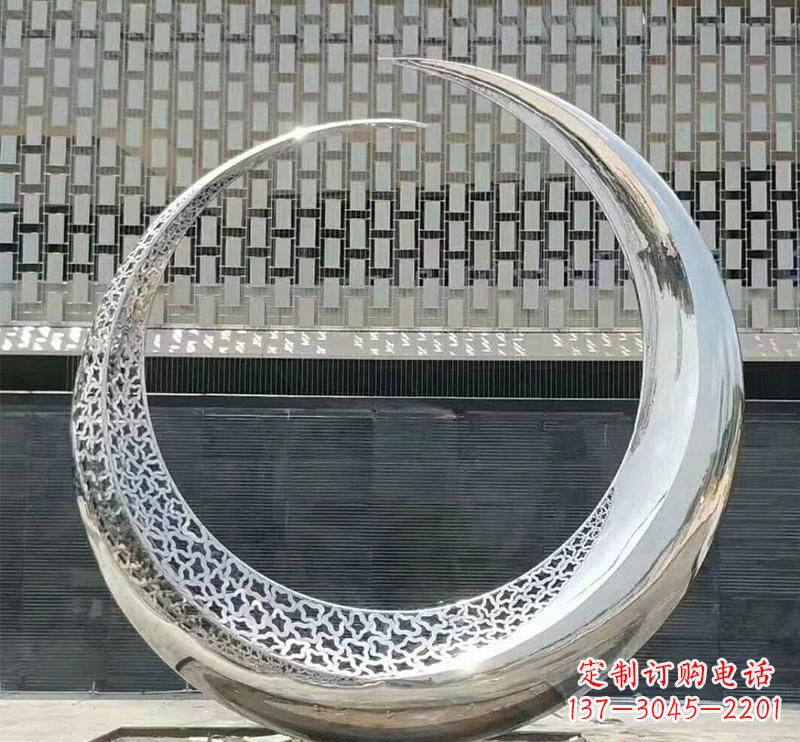 贵阳精美不锈钢圆环雕塑