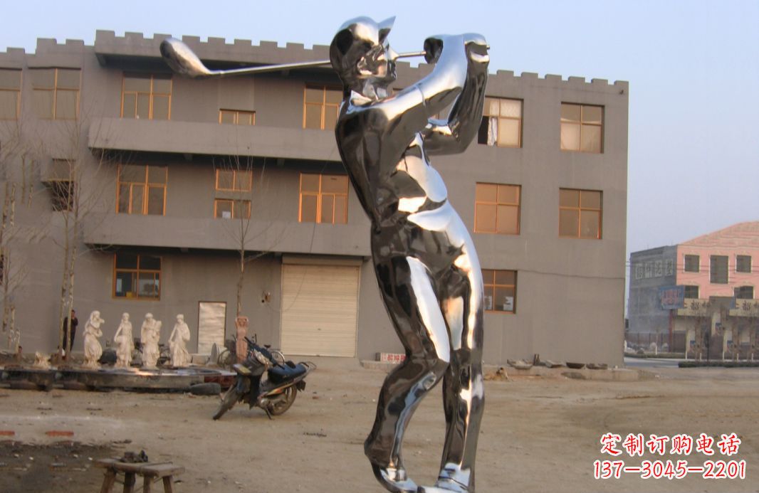 贵阳不锈钢打高尔夫球广场雕塑
