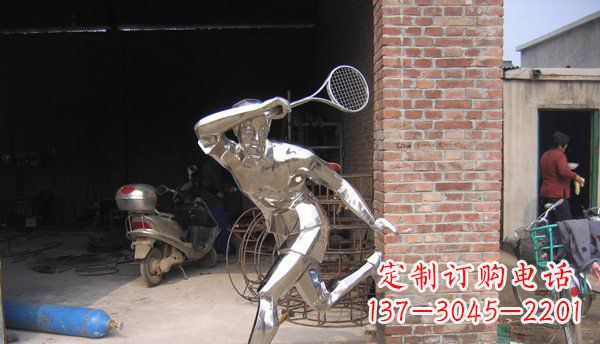 贵阳不锈钢打羽毛球雕塑 (2)