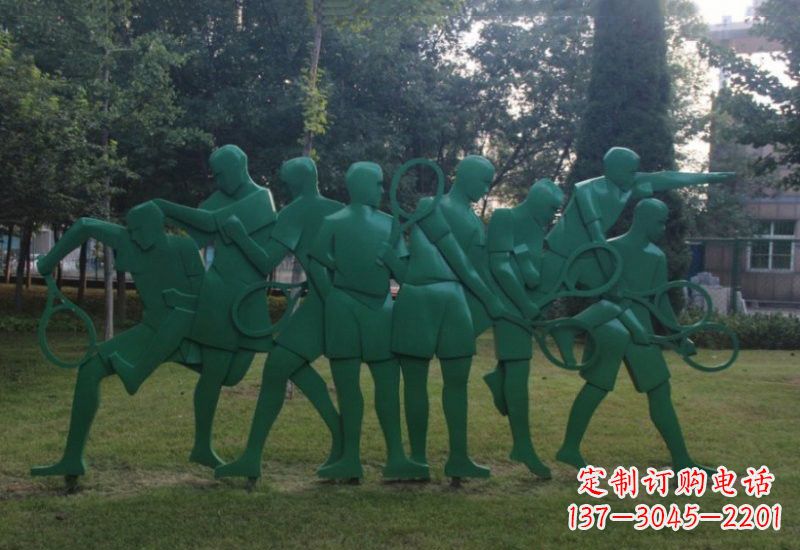 贵阳不锈钢羽毛球人物雕塑精美绝伦