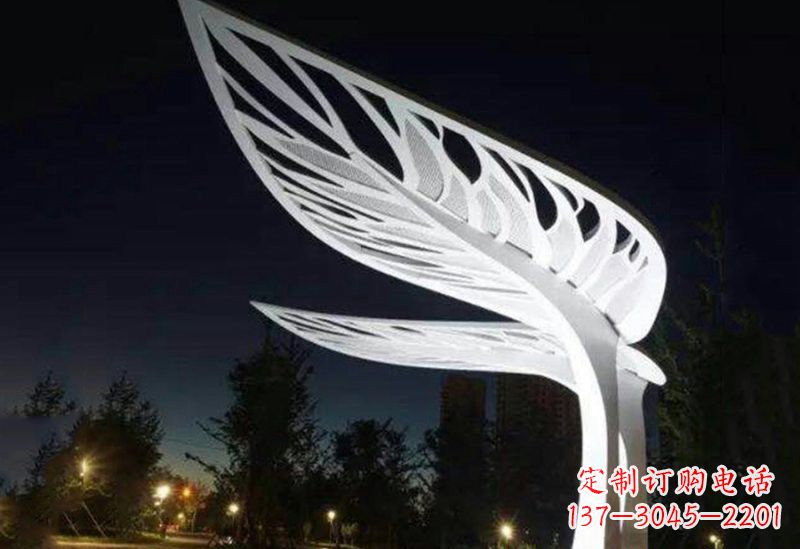 贵阳不锈钢大型树叶雕塑