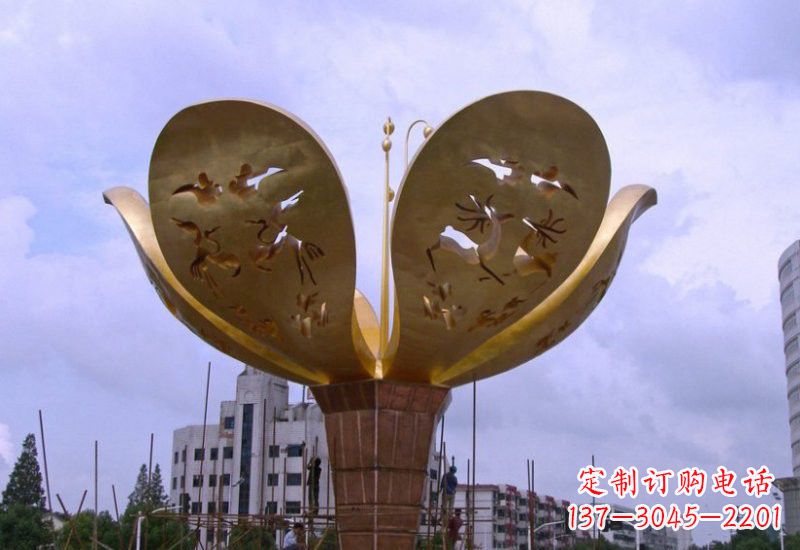 贵阳大型不锈钢紫荆花雕塑