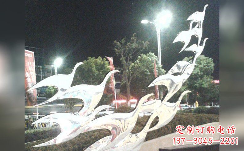 贵阳不锈钢大雁雕塑——灿烂的翱翔
