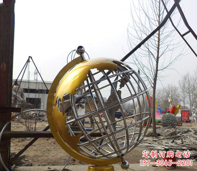 贵阳不锈钢地球仪雕塑象征着美好未来