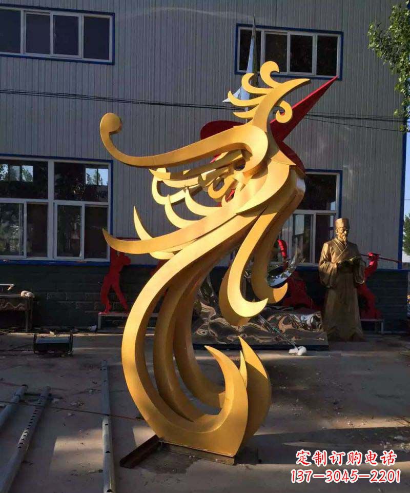 贵阳不锈钢雕刻凤凰雕塑