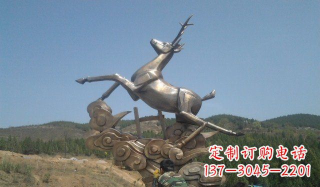 贵阳不锈钢动物飞奔的鹿雕塑