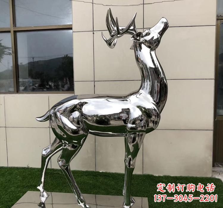 贵阳不锈钢动物梅花鹿雕塑美观耐用