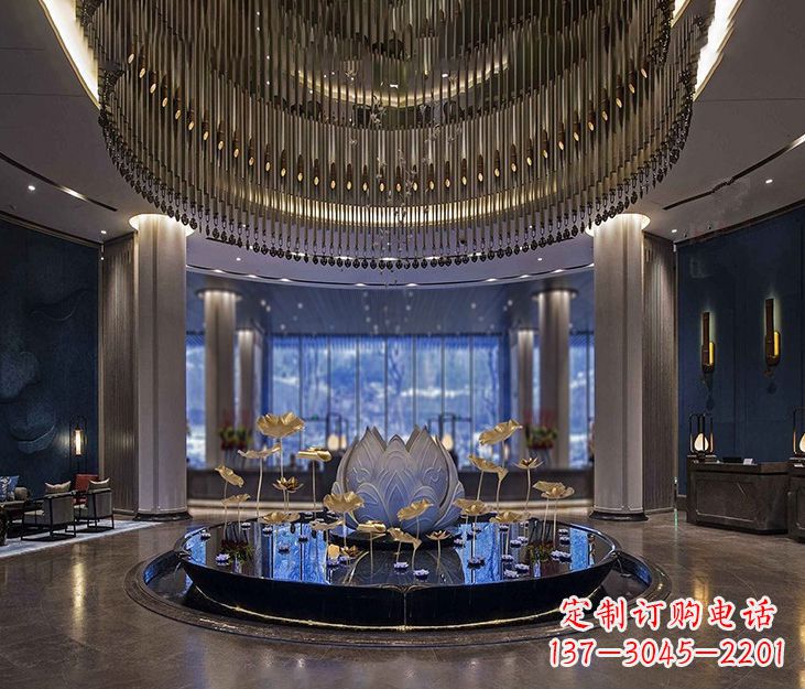 贵阳不锈钢锻造荷花雕塑精美无比