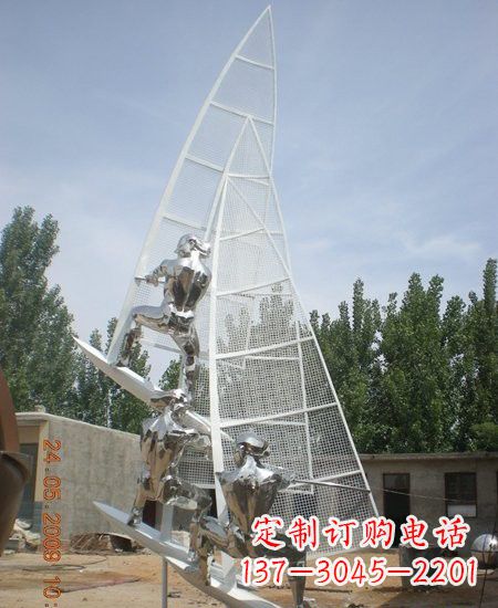 贵阳海上航行不锈钢帆船雕塑