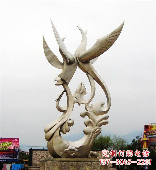 贵阳不锈钢凤凰雕塑传承古代美学