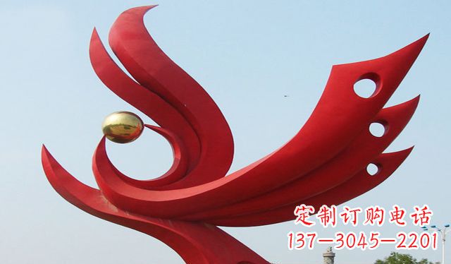 贵阳不锈钢凤凰雕塑象征着美丽与智慧