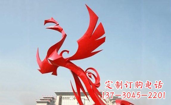 贵阳不锈钢凤凰展翅雕塑精致的艺术品