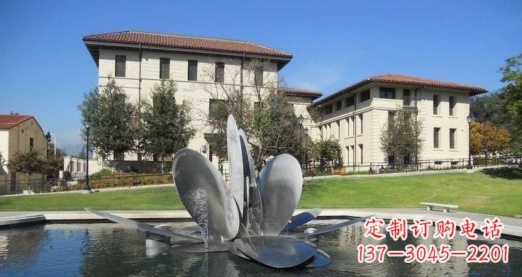 贵阳不锈钢公园抽象花朵喷泉雕塑