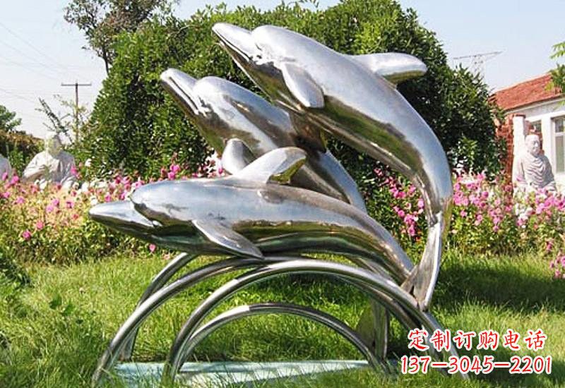 贵阳不锈钢海豚雕塑——点亮公园的精灵