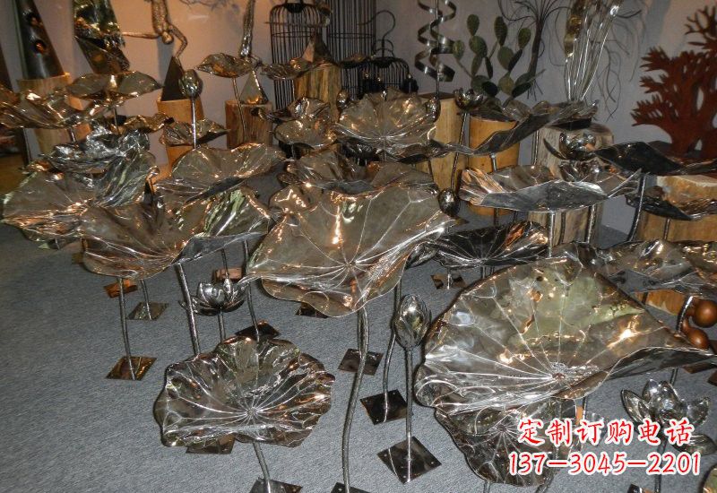 贵阳不锈钢荷叶雕塑——缔造美丽公园