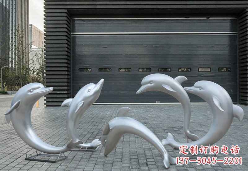 贵阳海豚的精灵——不锈钢公园海豚雕塑