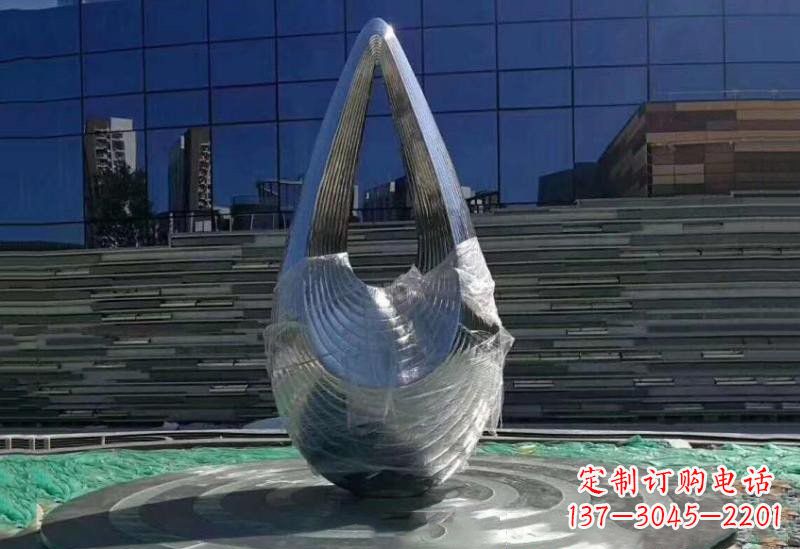 贵阳不锈钢空心水滴雕塑美丽的艺术之作