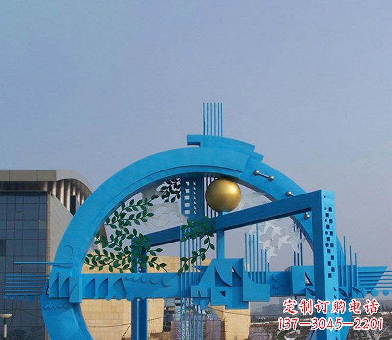 贵阳不锈钢拱桥雕塑美丽的艺术品