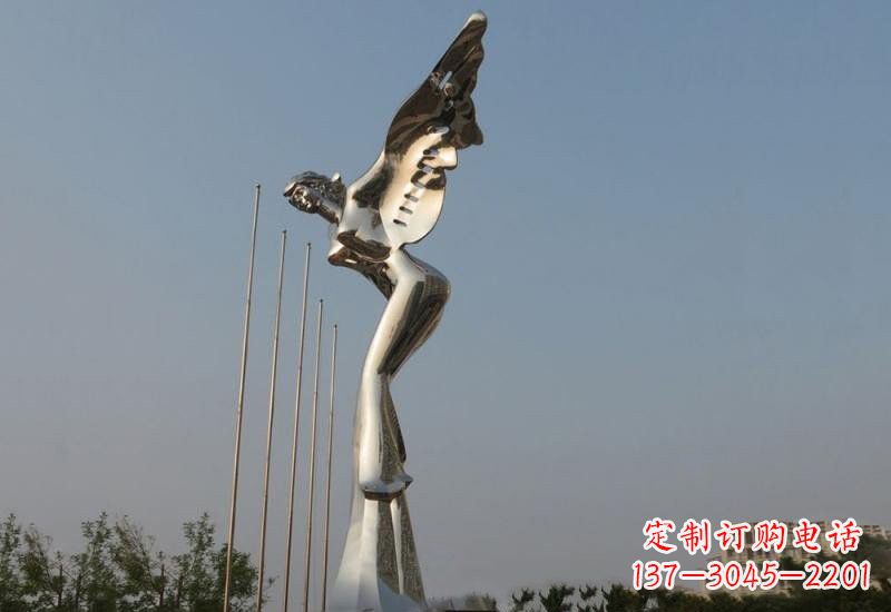 贵阳不锈钢天使雕塑精美而优雅