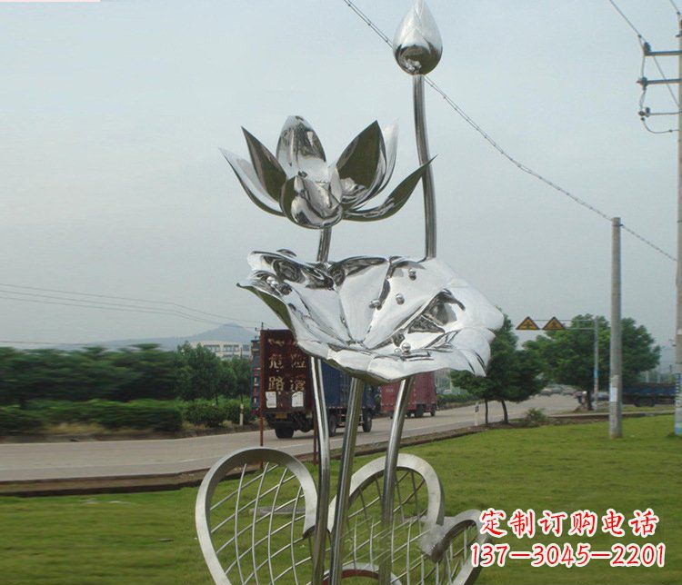 贵阳精美不锈钢荷叶雕塑