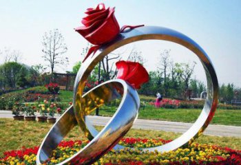 贵阳不锈钢公园玫瑰花戒指雕塑精致精美的礼物
