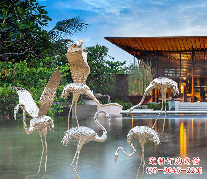 贵阳精美不锈钢火烈鸟雕塑