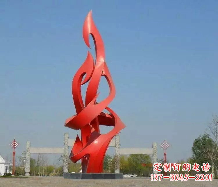贵阳火苗雕塑点缀城市景观