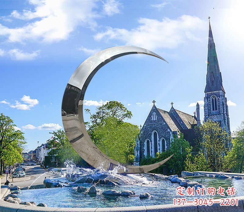 贵阳不锈钢景观月亮雕塑精美绝伦