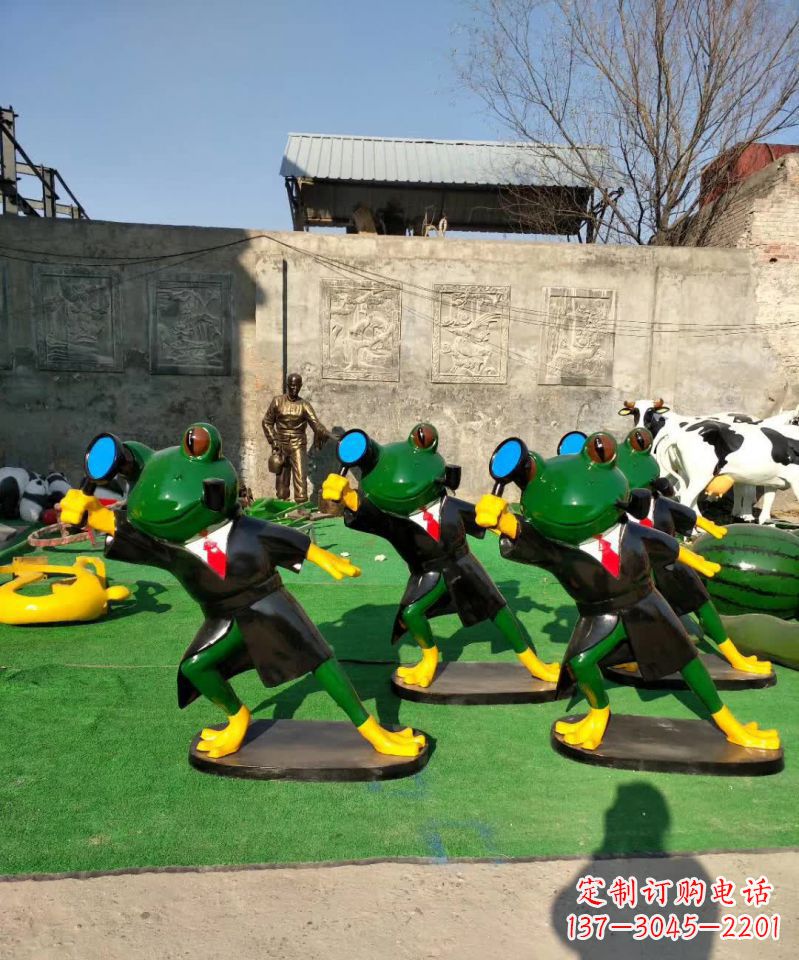 贵阳不锈钢青蛙雕塑精致可爱的艺术品