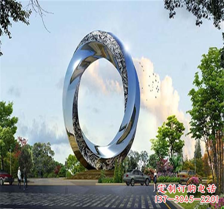 贵阳不锈钢圆环雕塑美丽的空间装饰
