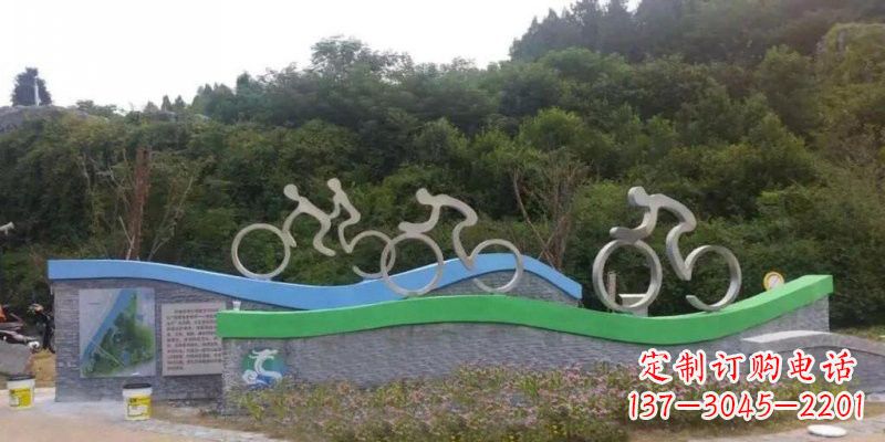贵阳不锈钢自行车雕塑——给景区增添一抹绚烂