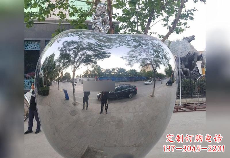 贵阳不锈钢苹果雕塑精美绝伦