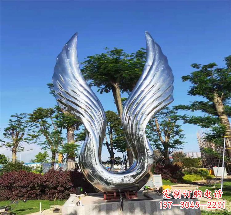 贵阳精美不锈钢翅膀雕塑