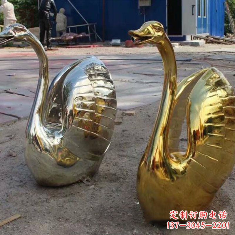 贵阳不锈钢天鹅雕塑精美而绚丽