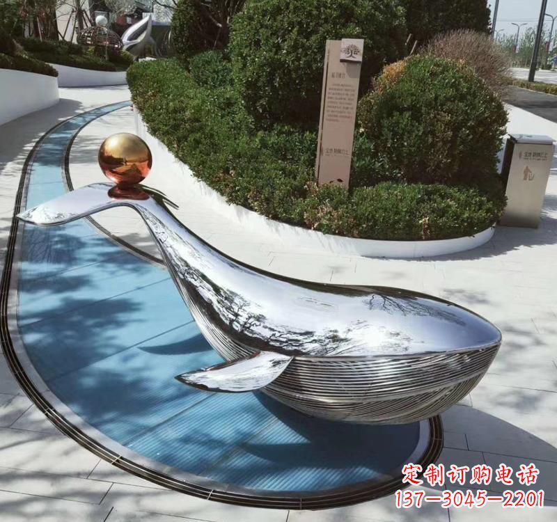 贵阳精美不锈钢海豚雕塑