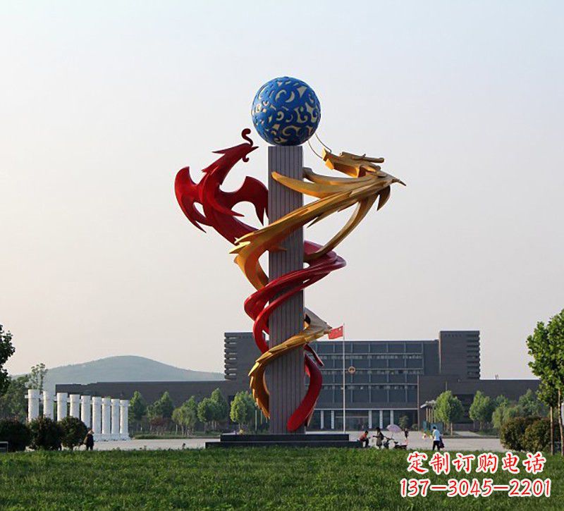 贵阳不锈钢龙凤雕塑