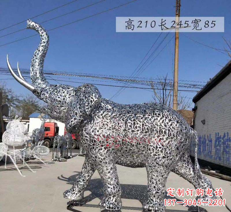 贵阳不锈钢镂空大象雕塑精美绝伦的艺术品