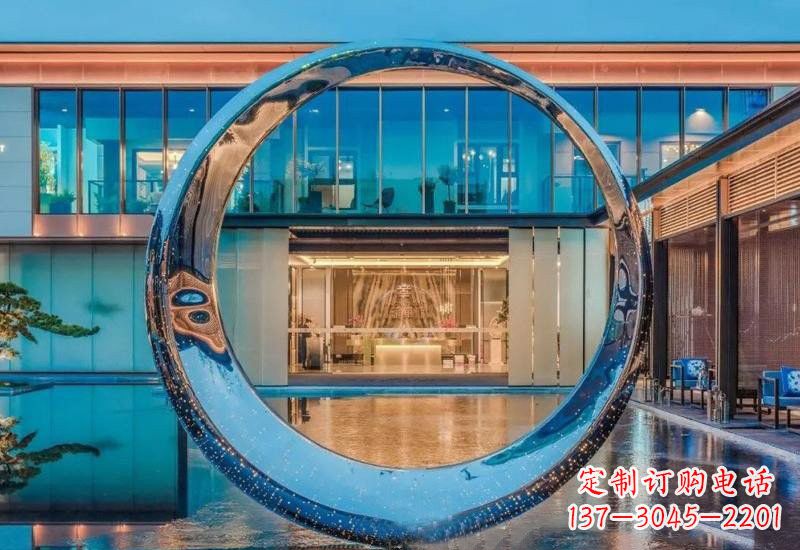 贵阳不锈钢镂空灯光圆环雕塑
