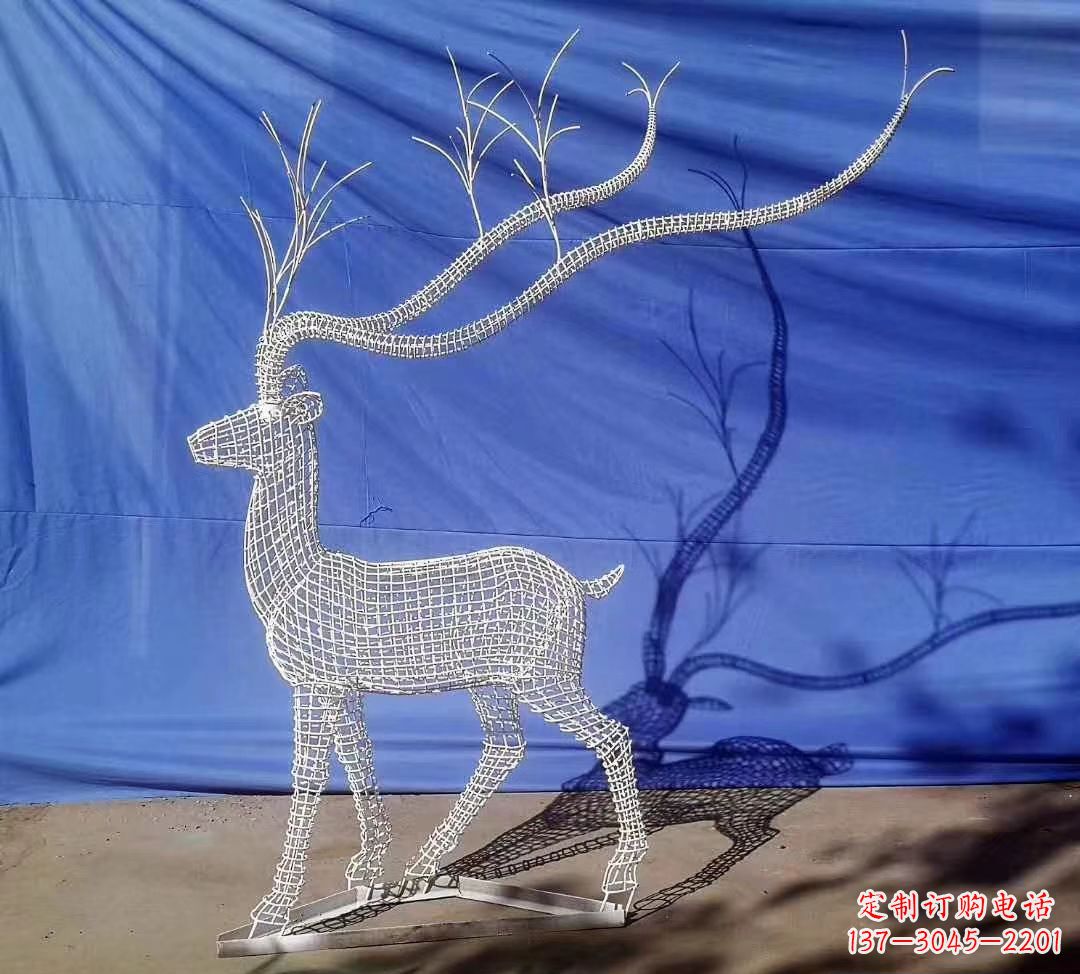 贵阳不锈钢麋鹿雕塑精美的景观装饰品