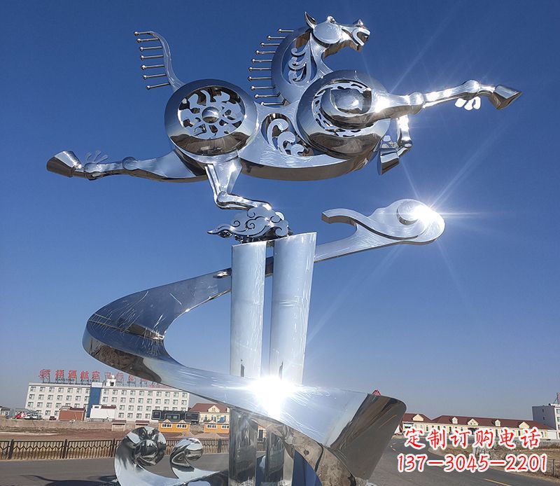 贵阳不锈钢马踏飞燕雕塑 (2)
